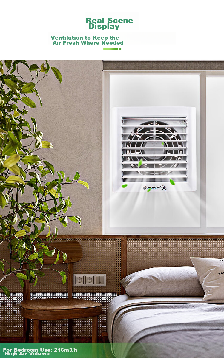 JINLING Window Exhaust Fan, Bathroom Ventilation Fan, Kitchen Exhaust Fan, Electric Louver Window-Style APC15-2 8