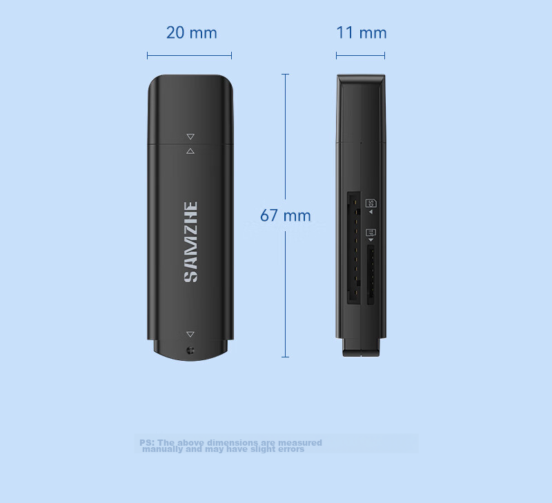 SAMZHE USB3.0 High-Speed Card Reader, Multifunctional SD/TF Card Reader All-In, Supports Smartphones, DSLR Cameras, Dash Cams, Surveillance Memory Cards CRA01B 15