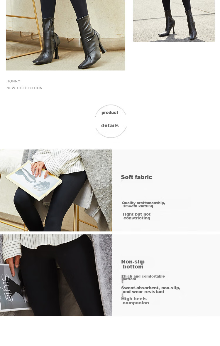 Afandi [Spring New Customizable Cut] Women's Seamless Thick Tights, Mid-Thick Leggings Socks 10