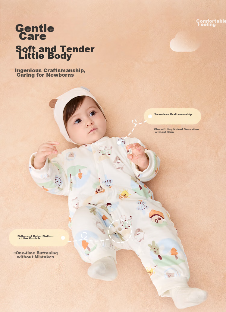 BALABALA Children's Clothing, Baby Romper, Newborn Onesie, Infant Bodysuit, Boys And Girls Winter Wear, Crawling Suit, Thickened Warm Soft Cute 9