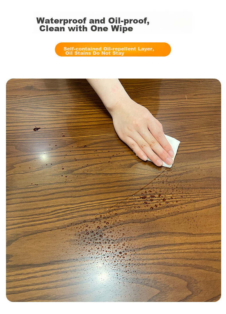 Xiruo Solid Wood Dining Table Protective Film, Square Desk, Coffee Table, Cabinet, Heat-Resistant, Anti-Scalding, Transparent Furniture Protective Film, 90*160cm 9