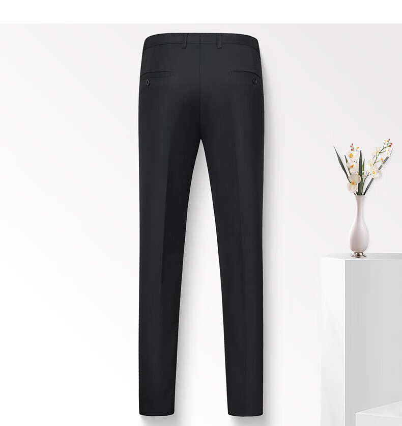 FIRS Men's High-Waist Wrinkle-Free Business Dress Pants Casual Straight-Leg Trousers for Work and Formal Wear 9