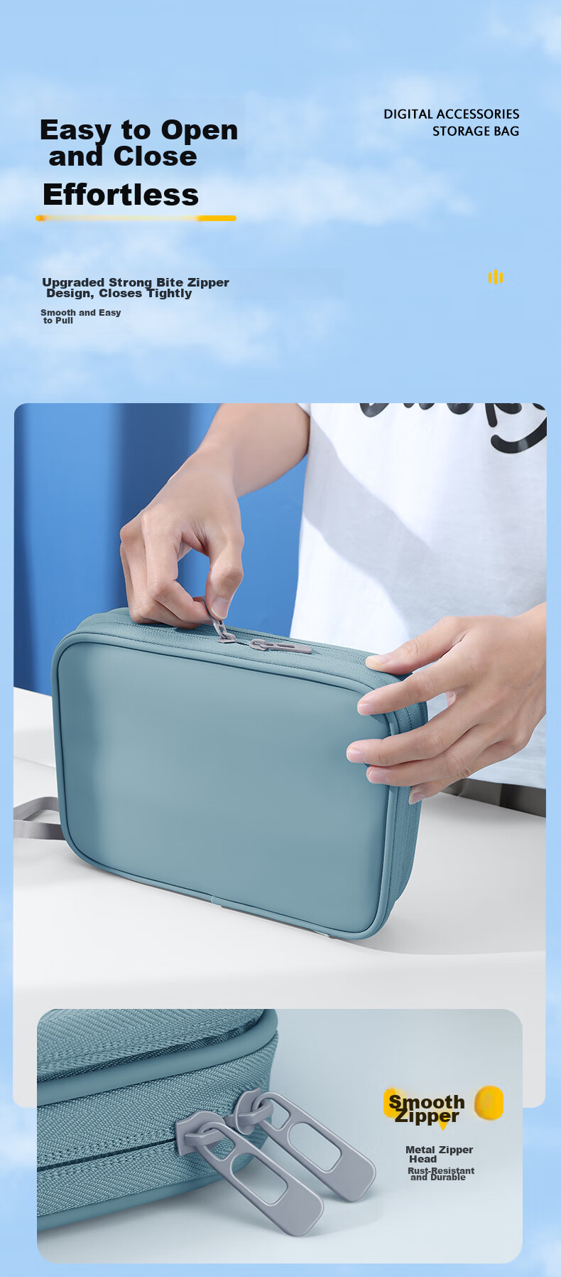 BUBM Cable Organizer Bag for Digital Accessories, Charging Cables And Power Cords, Travel And Business Trip Storage Pouch, Large Double-Layer Desig 6