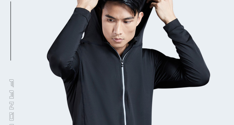 Fandimu Fleece-Lined Sports Set, Four-Piece Men's Fitness Outfit, Long-Sleeve Thin Fleece Base Layer, Elastic Training Basketball Running Set, Size M 2