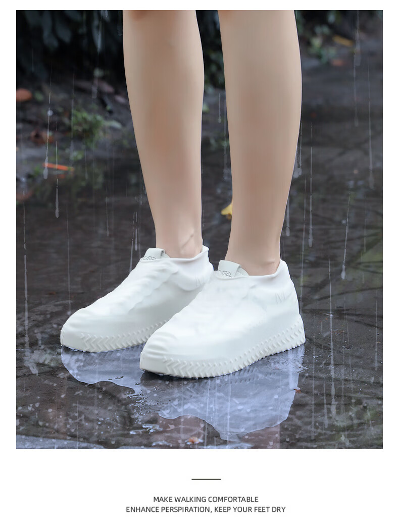 FOOTOPPO Silicone Rain Shoe Covers, Adult Waterproof Shoe Covers, Outdoor Rain Protection, Non-Slip, Wear-Resistant, Rain Boots for Children And Adults 9