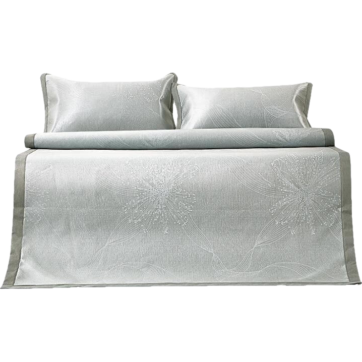 FUANNA Hua Song 450D Coarse Yarn Jacquard Ice Silk Mat Cooling Mat, Double Size, Three-Piece Set, 1.5x2 Meters