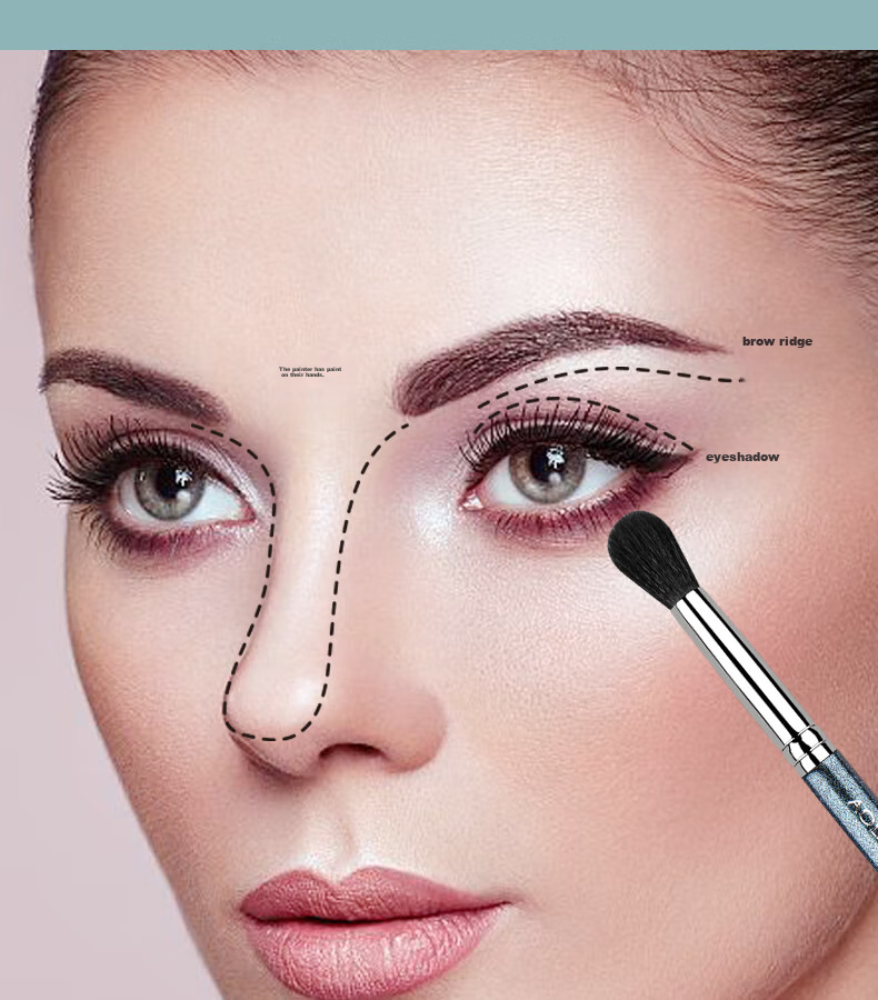 AOLANLA Pearl Blue Medium-Sized Eyeshadow Brush No. 239, Eye Base Blending And Coloring Brush, Animal Wool Single Makeup Brush 9