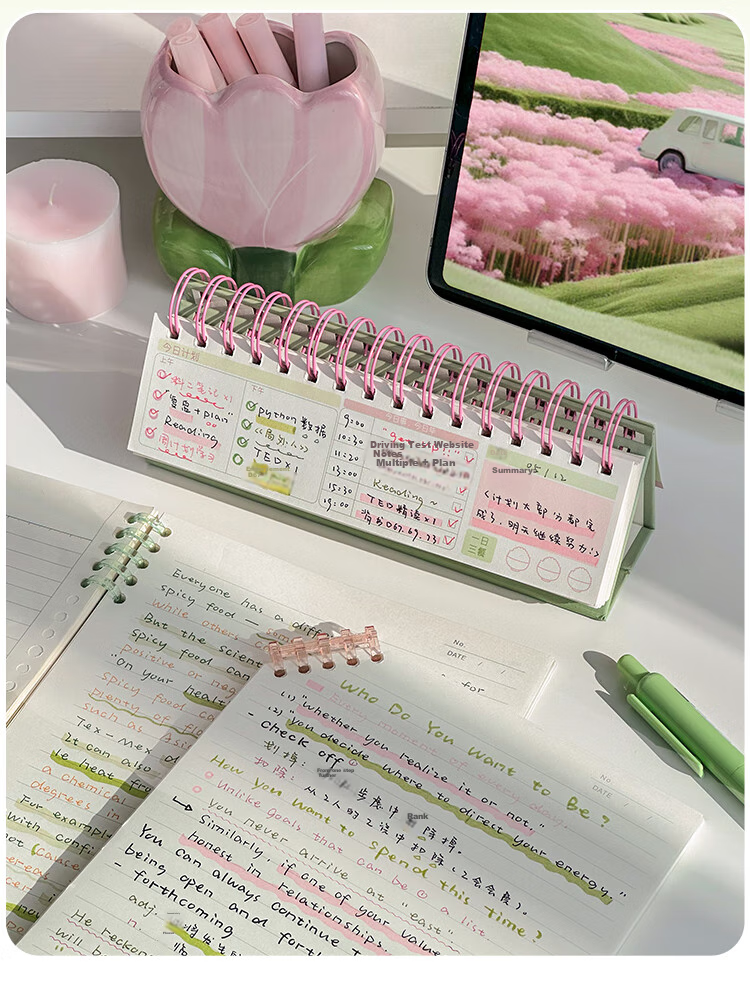 Sannianerban Desktop Daily Planner, Study Planner, High-Quality Office Work Log, Schedule, Self-Discipline Check-In Book, Record Book - Blue Star Weekly Pla 13