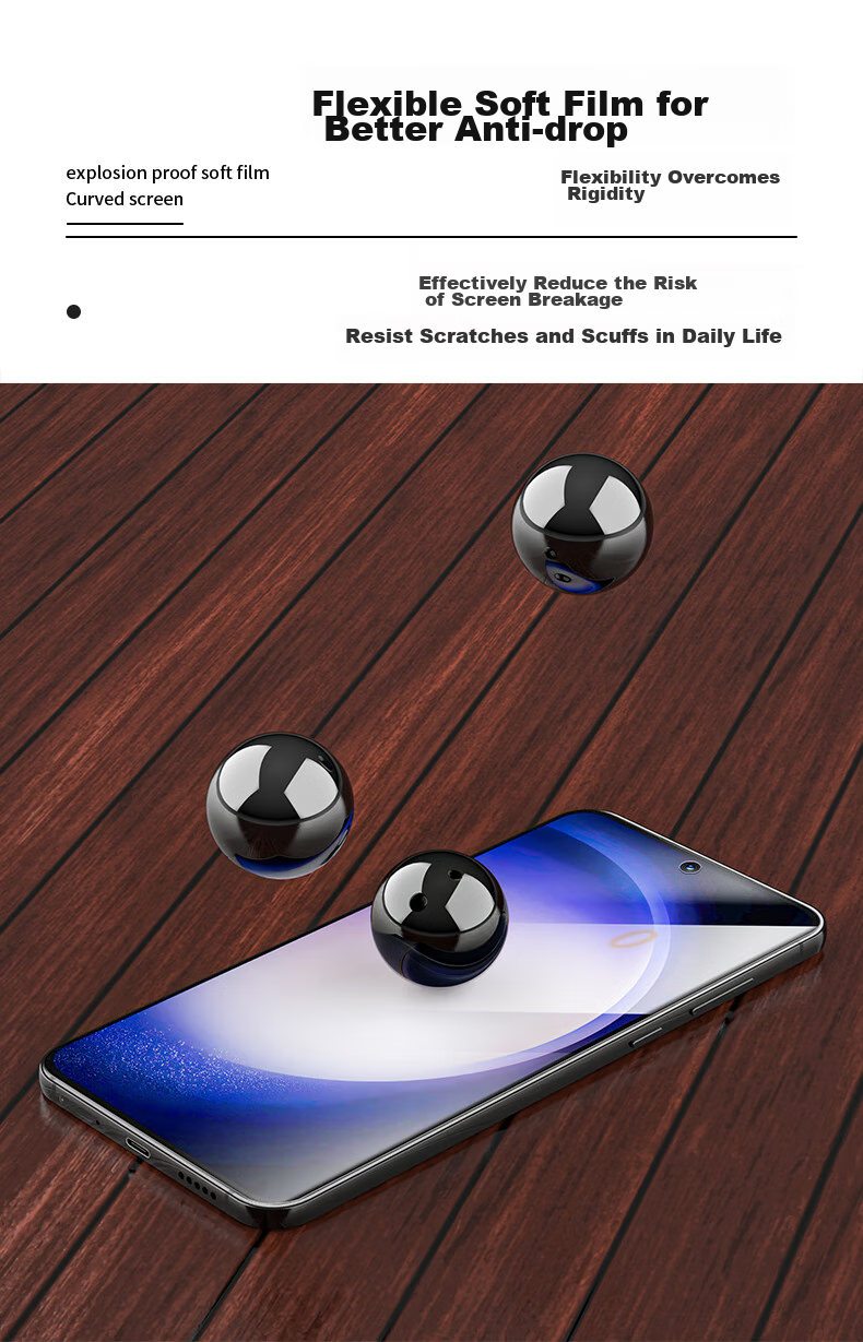 HotFire Hydrogel Film for Samsung S23, Tempered Soft Film, Galaxy S23 Phone Film, Curved High-Definition Full Coverage, Shockproof, Anti-Fingerprint Phone Protective Film 7