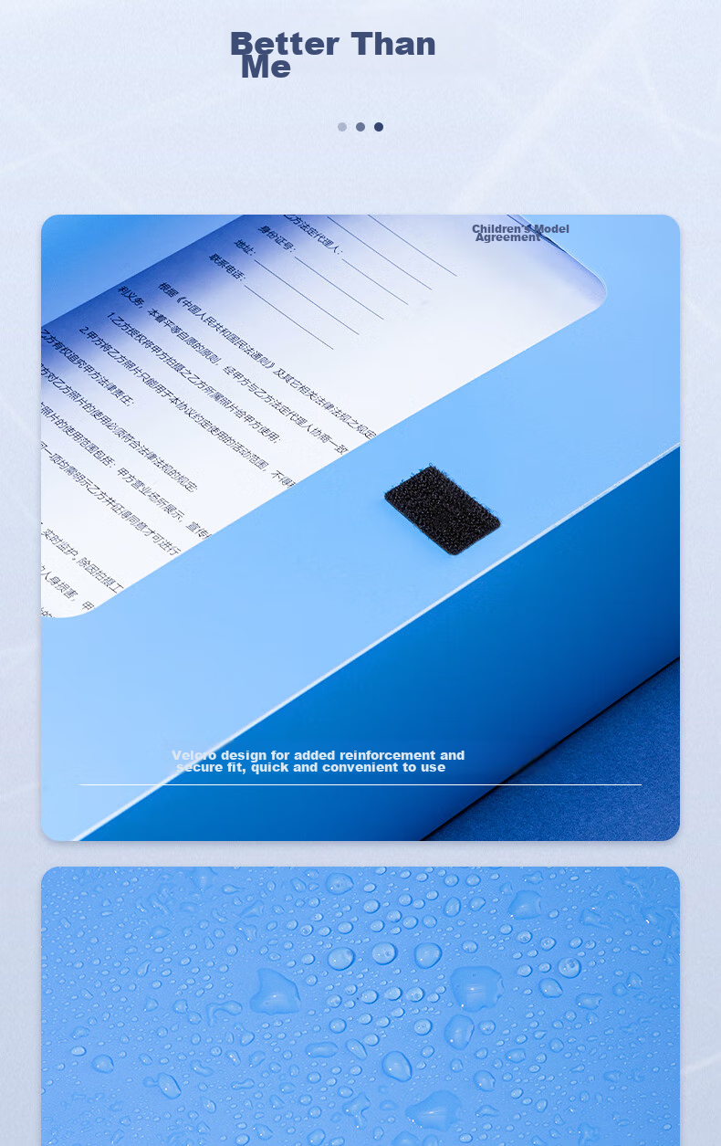 Deli 100mm A4 Velcro File Box, Plastic Document Box, File Storage Box, Blue 5626ES 10