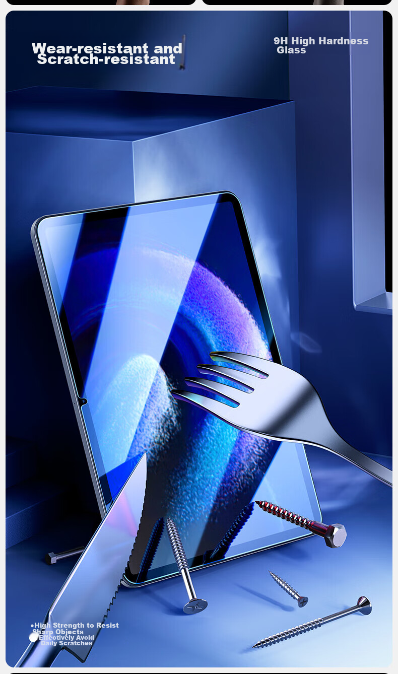 Shanmo Tempered Glass Screen Protector for Xiaomi Pad 7S Pro, 12.5-Inch, 2025 Model, Full Coverage High Definition Anti-Fingerprint Protective Film 13