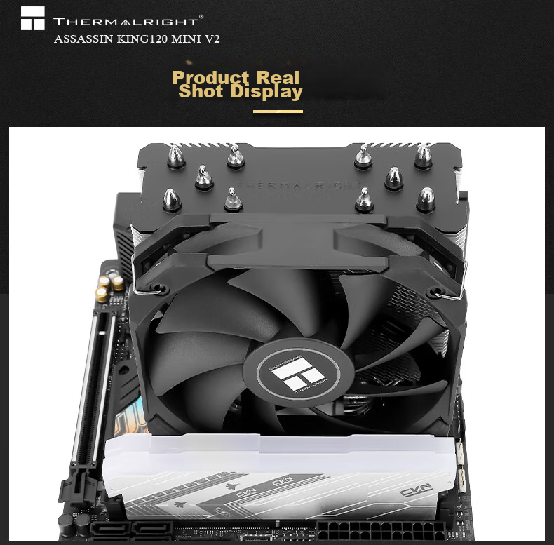 Thermalright Assassin King 120 MINI V2 CPU Air Cooler, Height 135mm, AGHP4 Generation 5 Heat Pipes, Copper Base, Nickel-Plated, AK120 MINI V2 18