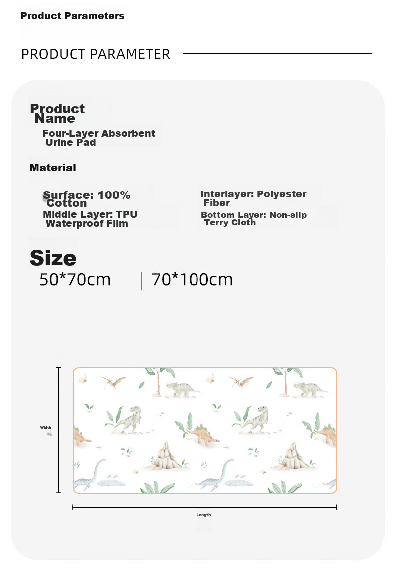 JOYNCLEON Waterproof Washable Breathable Large Size Bed Pad for Infants And Children, 2-Pack, 50*70cm, Jgn147396 11