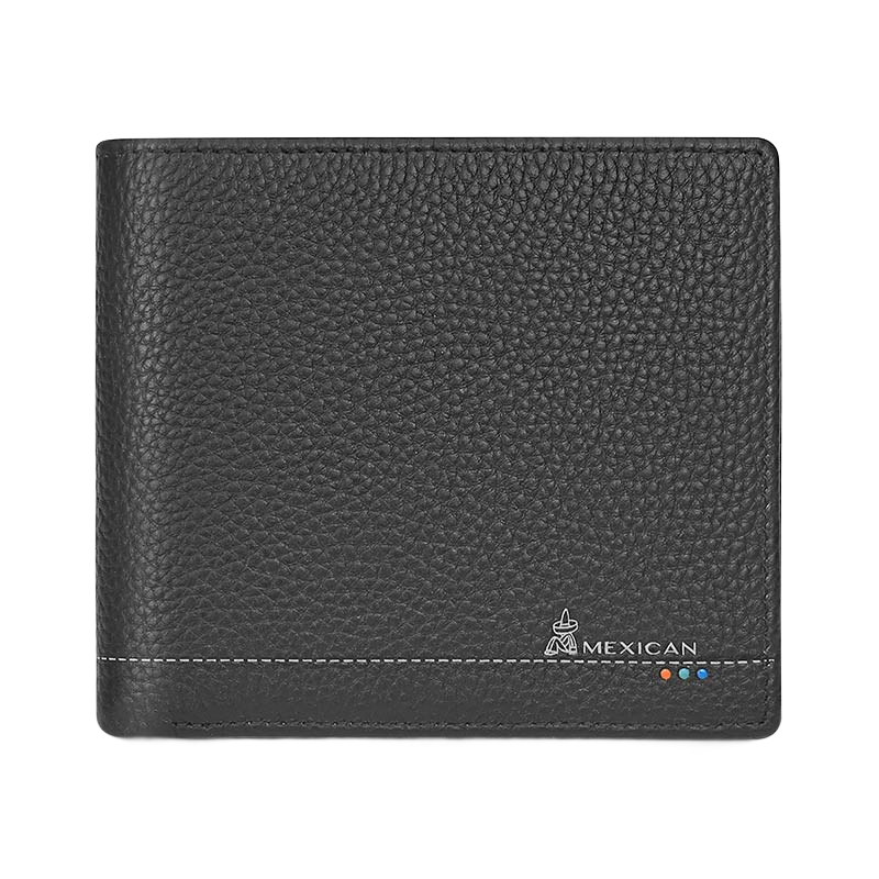 MEXICAN Genuine Top-Grain Leather Business Vertical Card Holder, Fashionable Short Wallet with Multiple Card Slots, Birthday Gift for Me