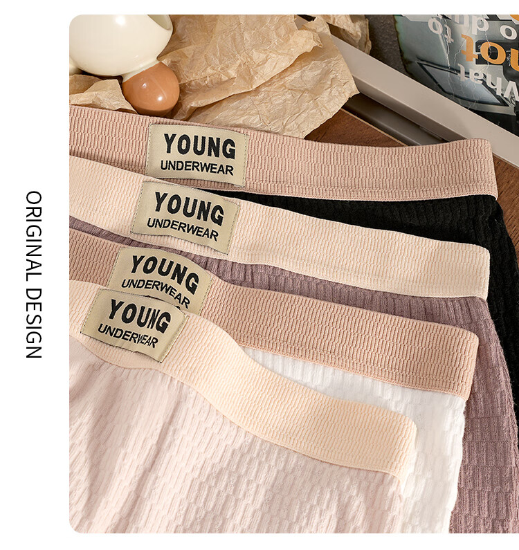 YUZHAOLIN Men's Underwear, Jacquard Baby Cotton, Pure Cotton Antibacterial Casual Boxer Briefs for Teenage Boys, Four-Corner Shorts 5