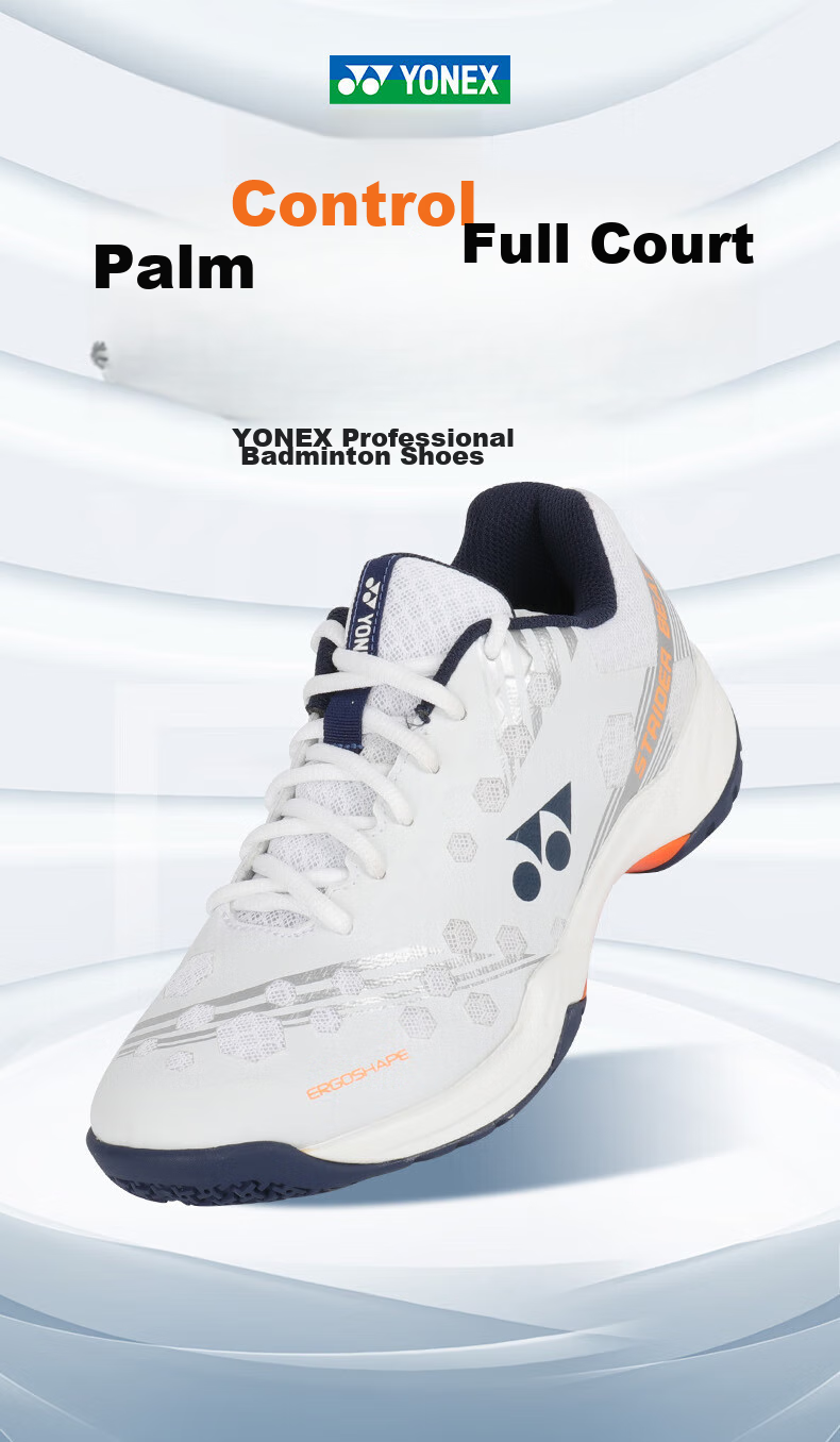 YONEX Badminton Shoes for Men And Women, Non-Slip, Wear-Resistant, Shock-Absorbing Sports Shoes SHBSRB1EX White And Orange, Size 36 1