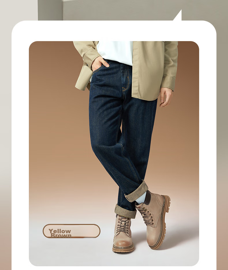 CAMEL [Shanze] Men's Yellow Boots, Fashionable Martin Boots, Casual Work Boots, L14W307636, Gray, Size 39 12