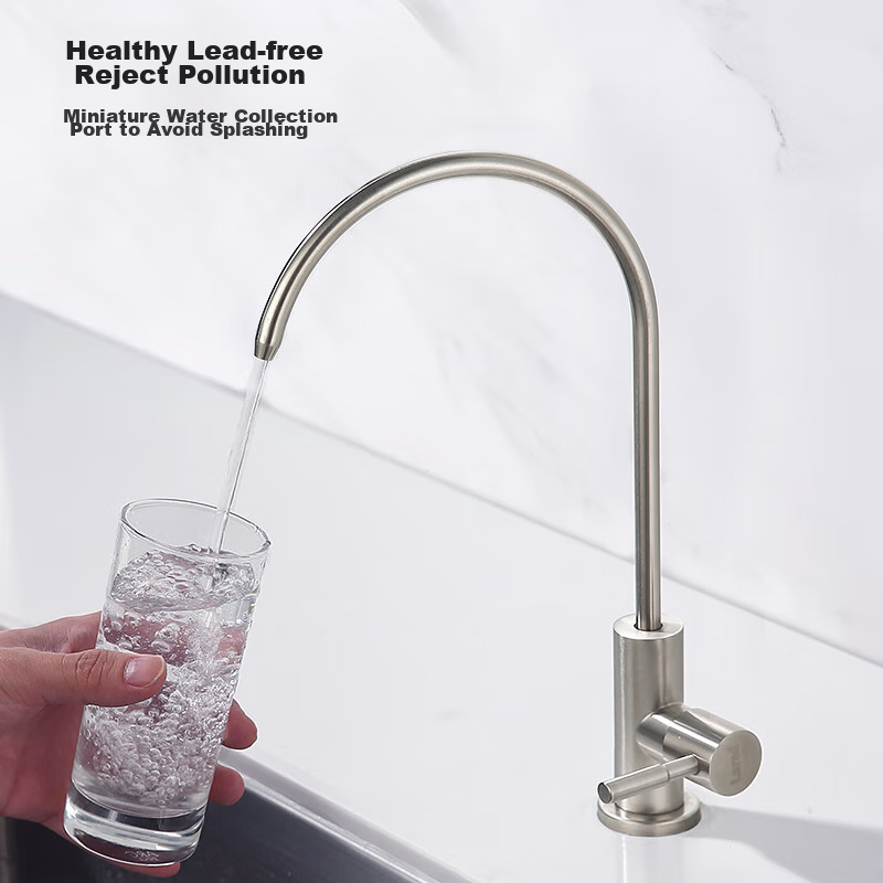 Larsd Direct Drinking Water Faucet, Kitchen Pure Water Purifier Tap, 4-Point Single Cold 304 Stainless Steel Faucet LD803