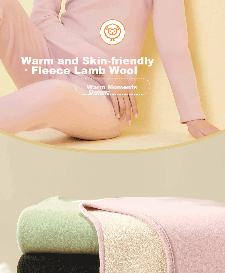 LangSha Women's Thermal Underwear, Fleece-Lined And Thickened, Autumn And Winter Base Layer, Cotton Sweater, Slim-Fit Top And Bottom Set 3