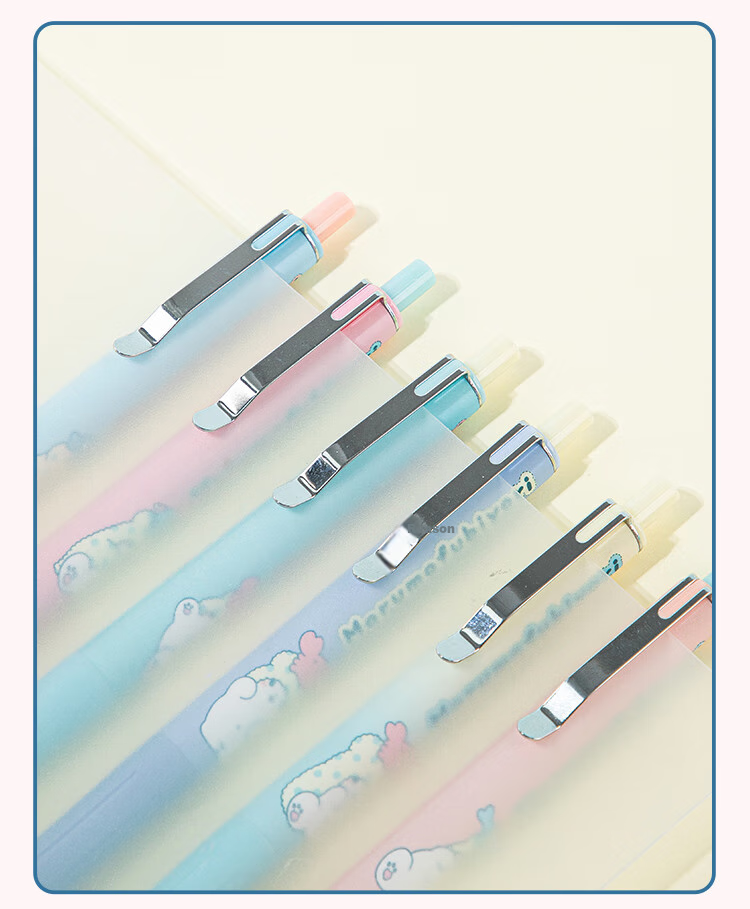 GuangBo &Sanrio Push-Button Blind Box Gel Pen, Black 0.5mm Smooth ST Tip Exam Pen Writing Pen Signature Pen 1 Piece Limited Plush Bear Stationery Gift SL94301 8