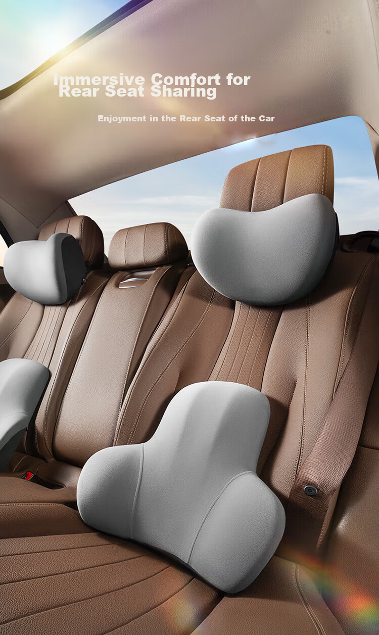 Buleishen Car Headrest, Neck Support Pillow, Lumbar Support Cushion, Automotive Accessory, Black, Suitable for Xiaomi SU7 10