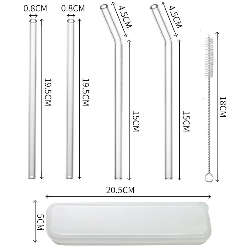 BJ High Borosilicate Pipette Set, Cold And Hot Resistant Non-Disposable Pipettes And Stirring Spoons, 4 Pipettes + Storage Box + Pipette Brush