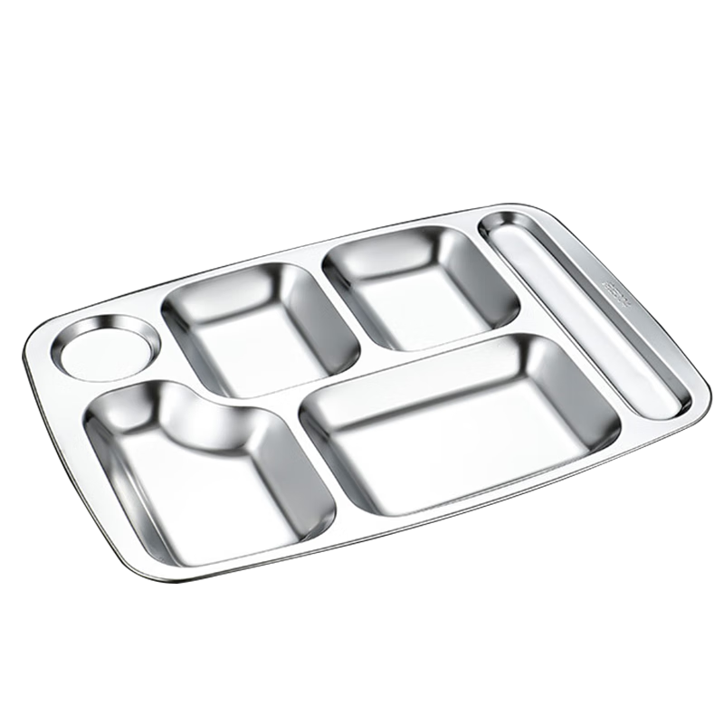 FISDDIS304 Stainless Steel 6-Compartment Commercial Fast Food Tray 350g