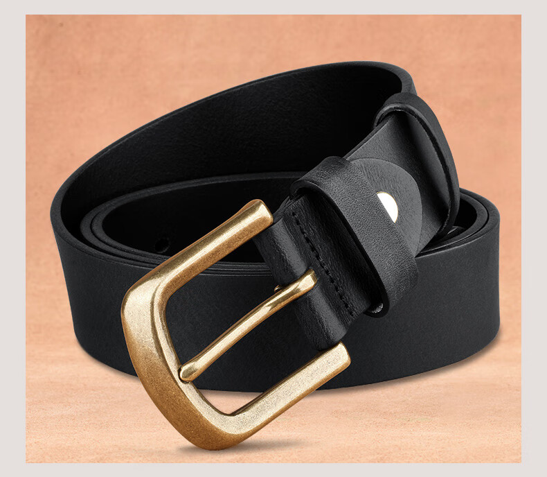 JEEP SPIRIT Men's Genuine Leather Belt with Pin Buckle, Business Style Vintage Belt, Birthday Gift Box for Boyfriend Or Husband 17