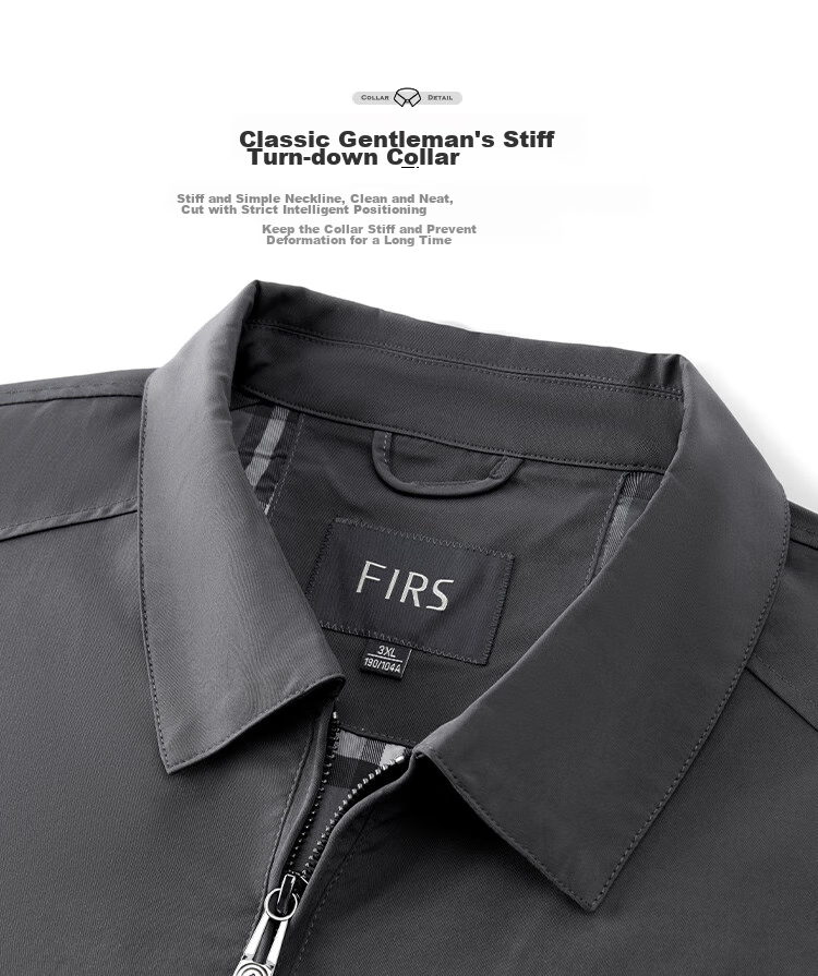 FIRS Executive Jacket for Men, Lapel Collar, Business Casual, Embroidered, Wear-Resistant, Windproof, Retro Cotton Feel, Cadre Clothing, Outerwear for Me 7