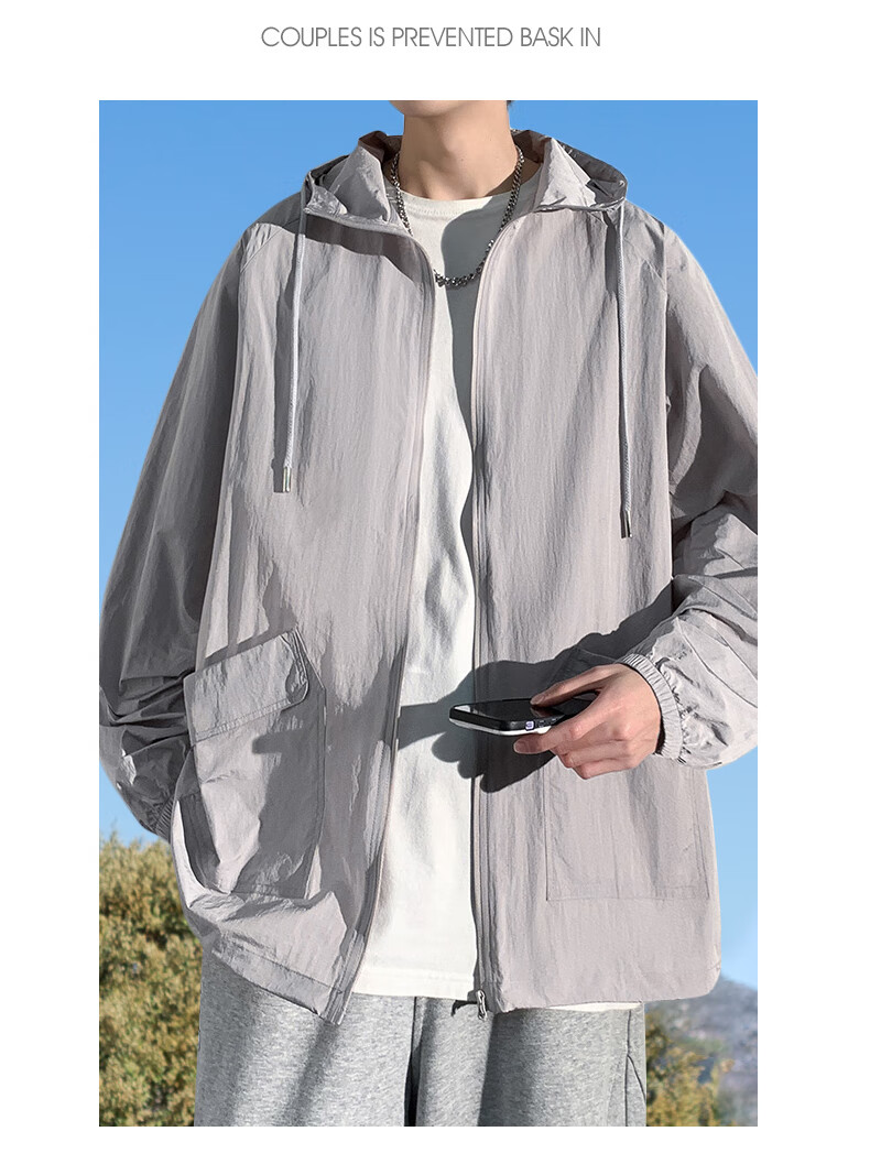 FitonTon Sun Protection Clothing for Men, Lightweight And Breathable Summer Sun Protection Garment, Outdoor Fishing UV-Resistant Men's Jacket, UPF50+ Beach Wear 15