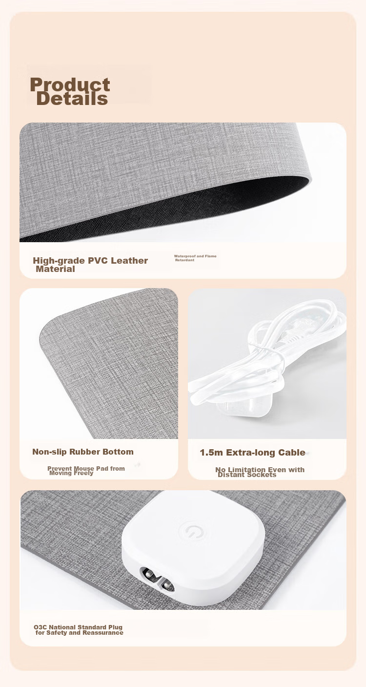 JD Original Smart Partition Heating Desk Pad, Office And Student Mouse Pad with Heat, Safe And Waterproof Desk Mat, 80cm Wide 11
