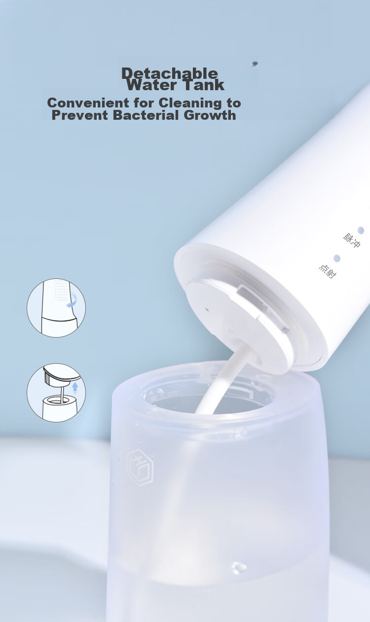JD Original [Mid-Autumn Festival Gift] Portable Water Flosser with 6 Nozzles, 300ml Large Water Tank, Ultrasonic Dental Irrigator, Oral Irrigation Device for Orthodontics And Gum Care, Adult Use 16