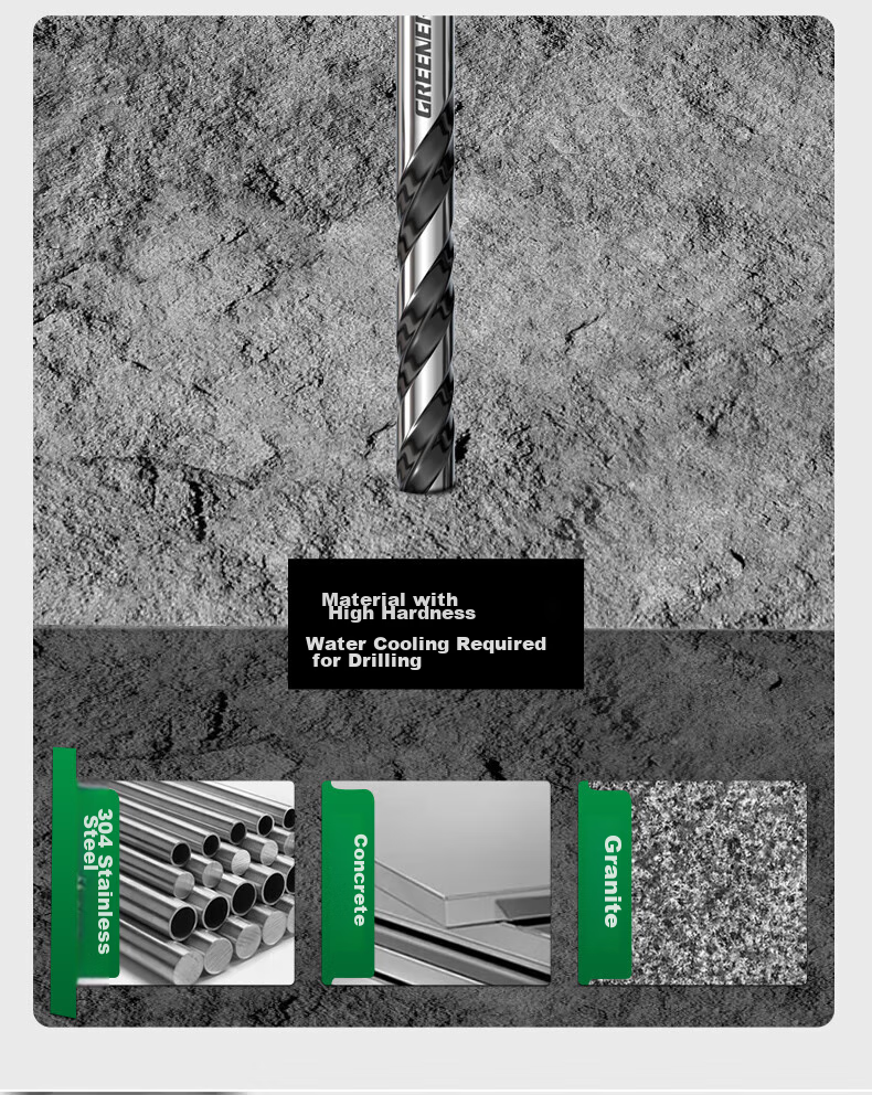 GREENER Triangular Drill Bit for Concrete, Tile, And Cement Wall Drilling, Black Diamond (5+6+8+10+12mm) 13