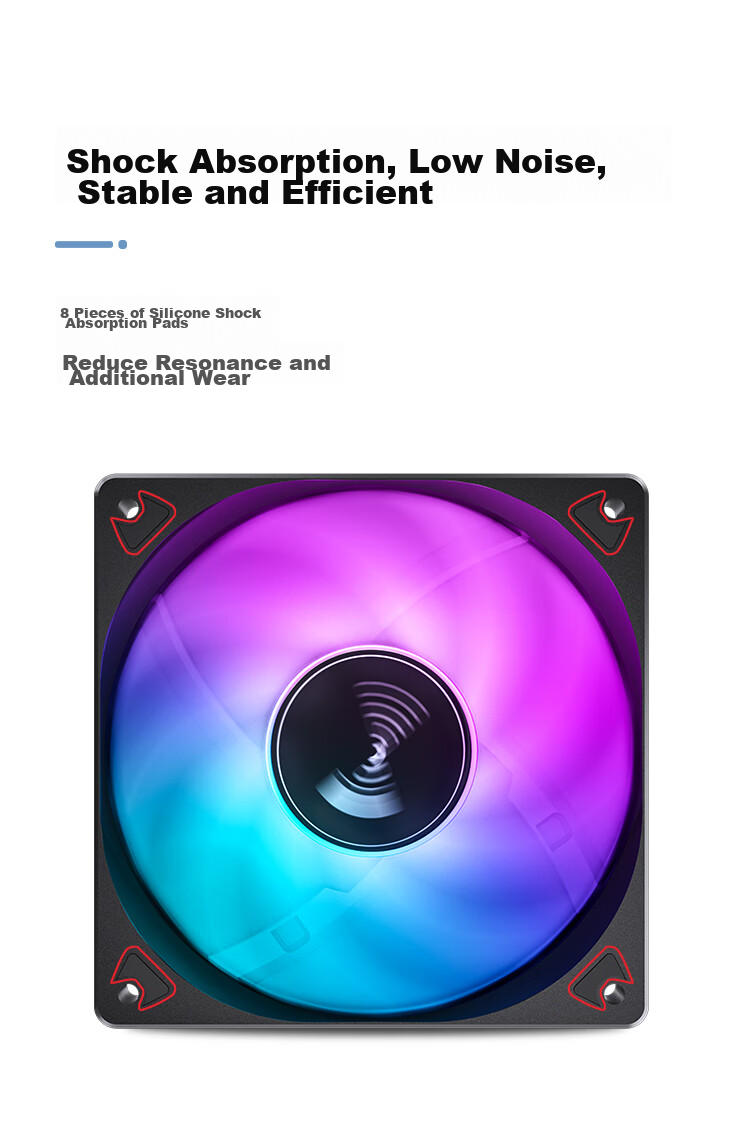 JONSBO SL-120C Color Version 12CM Case Fan (LED Illuminated Fan/3PIN Male And Female Headers, Can Be Connected in Series) 11