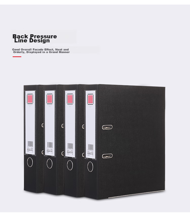 COMIX 3-Inch Thick European-Style Lever Arch File A4 Document Folder with Holes Two-Hole Loose-Leaf Binder Black Office Stationery EA4016 12