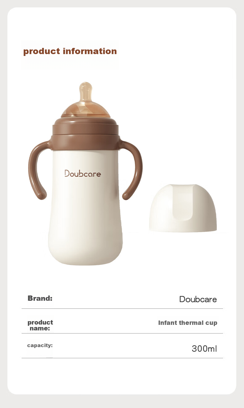 COOKSS Baby Insulated Cup, Milk Bottle, Infant Water Bottle, Children's Straw Cup, Training Cup with Scale, for One-Year And Younger Infants, Suitable for Outdoor Use 10