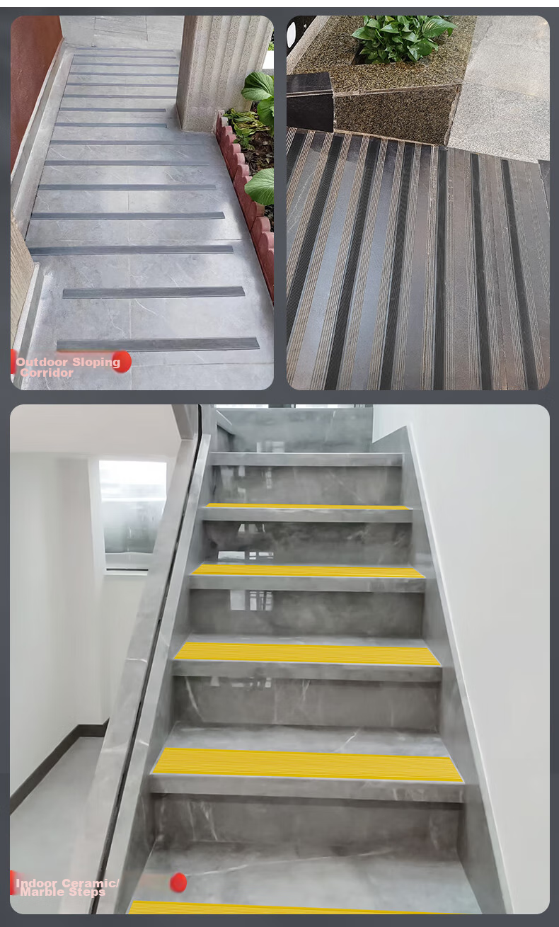 Mileqi Kindergarten School Stair Anti-Slip Warning Strip, Durable Wear-Resistant Self-Adhesive, Hallway Corridor Hotel Stair Bathroom Public Restroom Non-Slip PVC Wear-Resistant 14