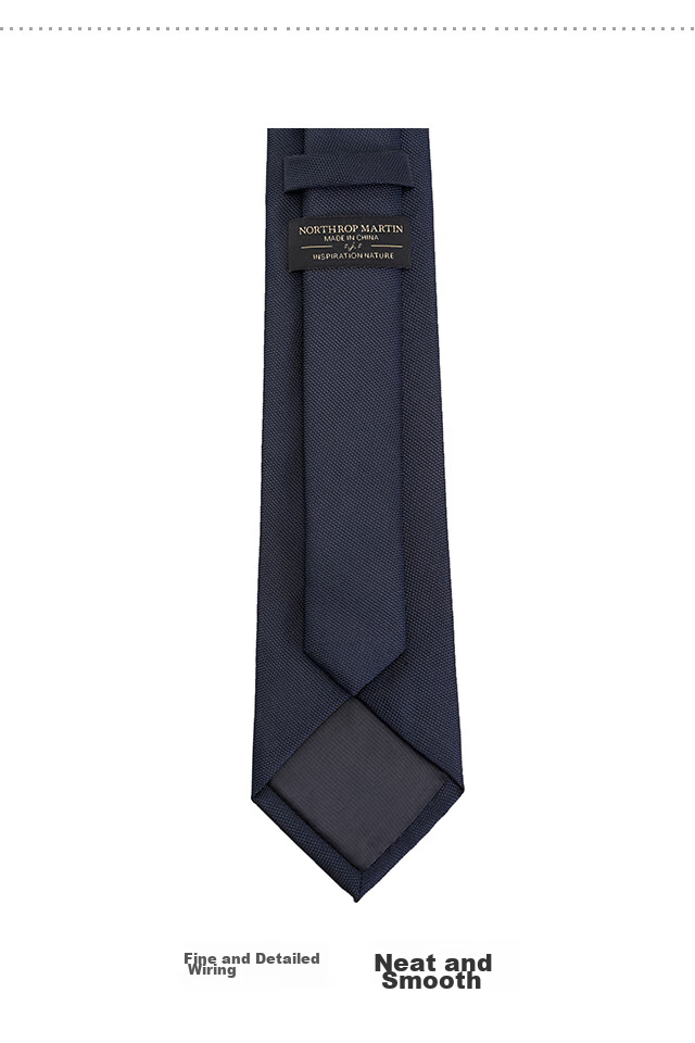 NORTHROP MARTIN High-Quality Necktie for Men, Business Suit, Groom's Wedding Tie, Hand-Tied, Campus Style, Black And Blue, Gift for Middle School Students 12