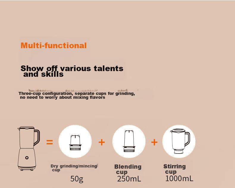 Joyoung Juicer Blender, Multifunctional Easy-To Home 1-Liter Mixer, Rice Paste And Juice Maker, Baby Food Processor, Three-Cup Configuration JYL-C012 10