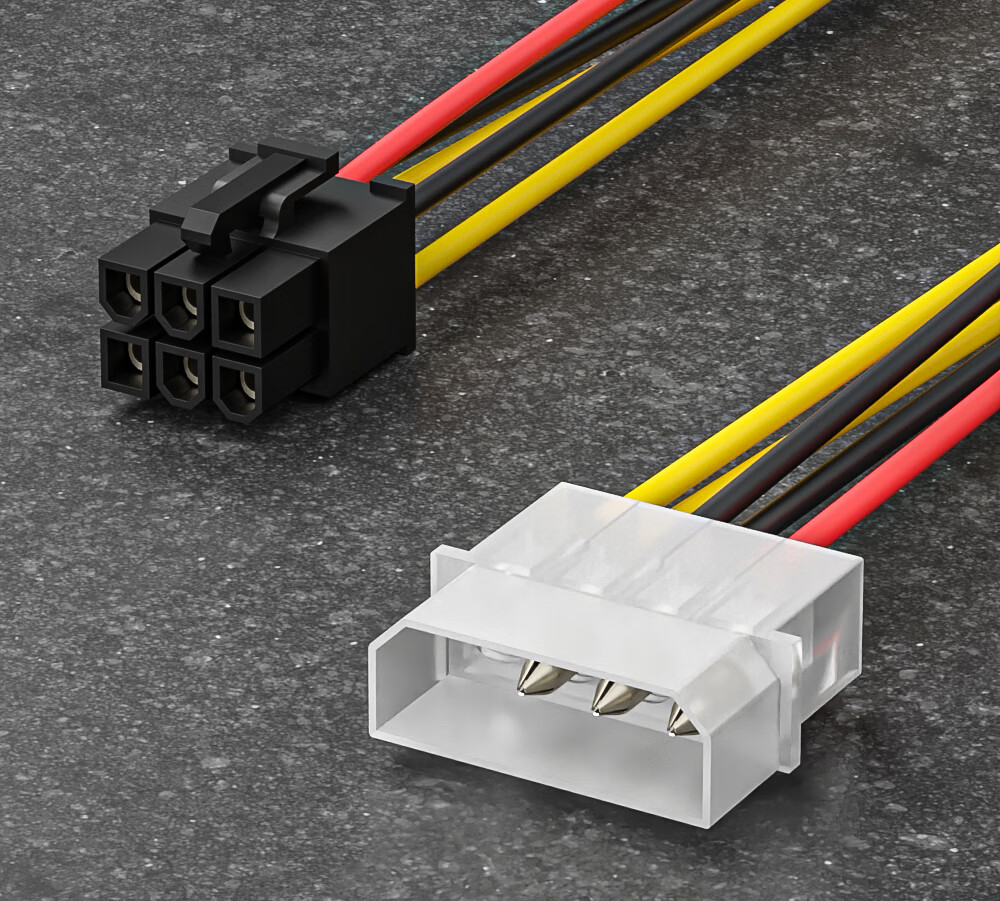 BURLEFRAN Graphics Card Power Cable, Desktop Computer Case Large 4-Pin to 6-Pin Power Supply Adapter Cable, D-Type 4-Pin to 6-Pin Reverse Power Connection Cable 8