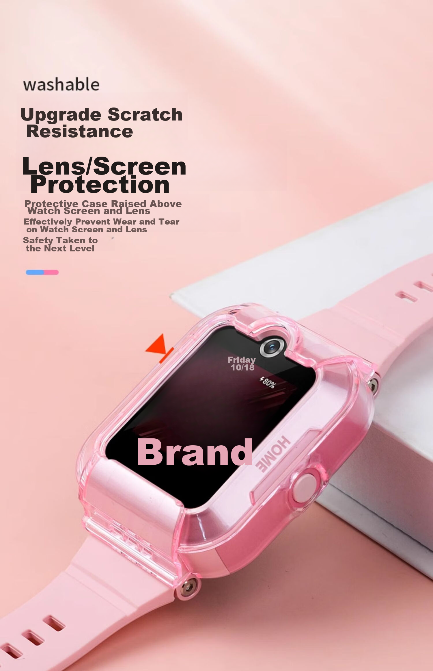 Xuanyi Protective Case for Huawei Children's Watch 5 New Glory Edition, HUAWEI Children's Phone Watch 5 New Glory Edition Slim Full Protection Shockproof Anti-Collision Case, Transparent 1