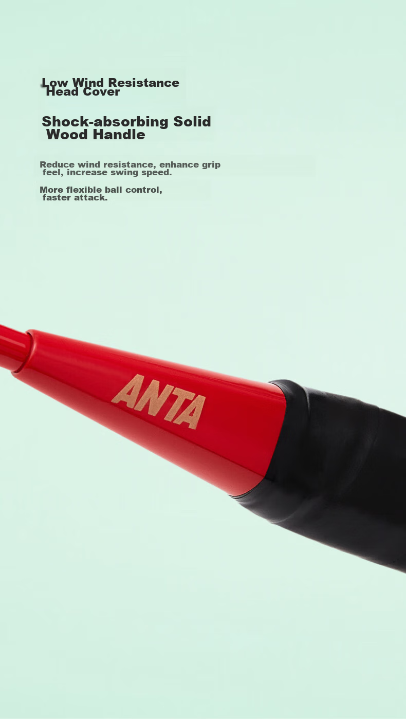 ANTA Badminton Racket Single Racket Ultra-Light Carbon Fiber for Men And Women, Versatile for Attack And Defense, Single Racket Red And Gold 7