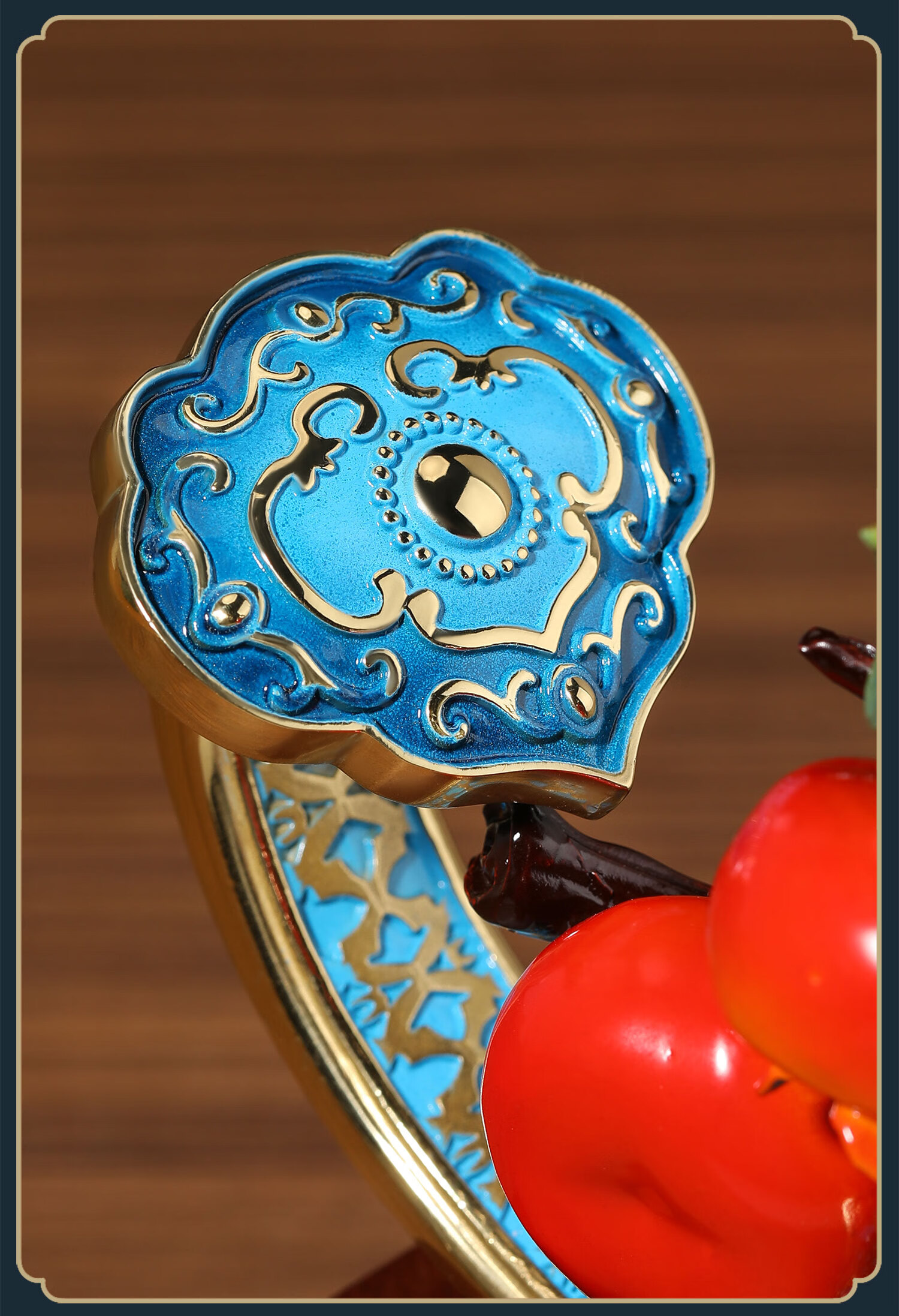 Damingtongjiang, Auspicious Copper Persimmon Ornament, Living Room Entrance Hallway Wine Cabinet Decoration, Housewarming Gift, Moving Present, Grand Opening Gift 8