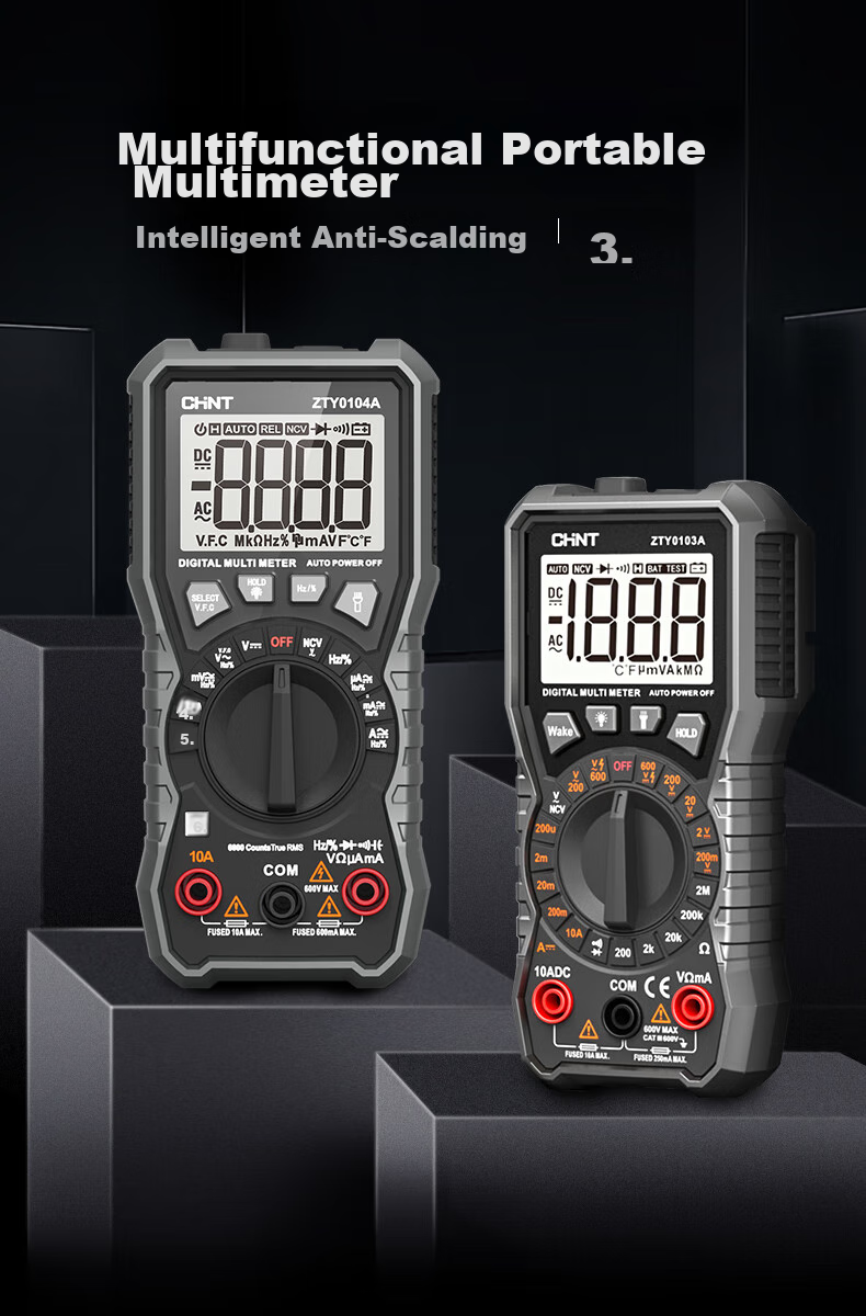 CHNT Multimeter, High-Precision Digital Intelligent Burn-Proof Portable Multi-Function Universal Meter, Electrician Repair-Specific Ammeter 1