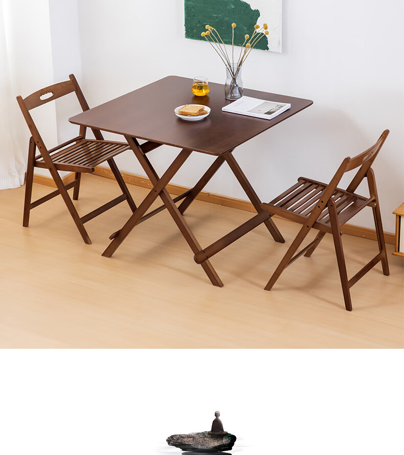 Taomengju Small Folding Square Table, Foldable Dining Table, Bamboo And Wood Eating Table, Simple Home Balcony Folding Table, Tea Table 13