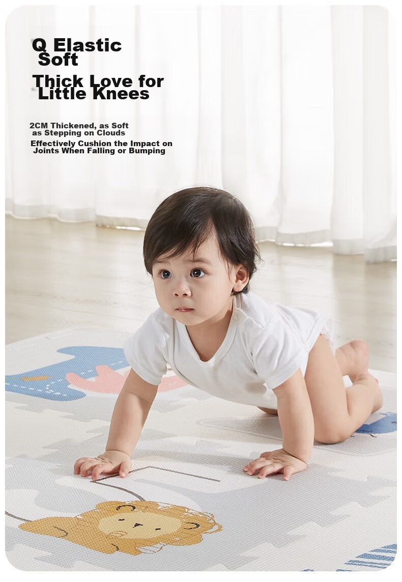 KUB Baby Crawling Mat, Interlocking Thickened XPE, Infant Play Mat, Living Room Children's Floor Mat, 9 Pieces - 165*165*2cm 4