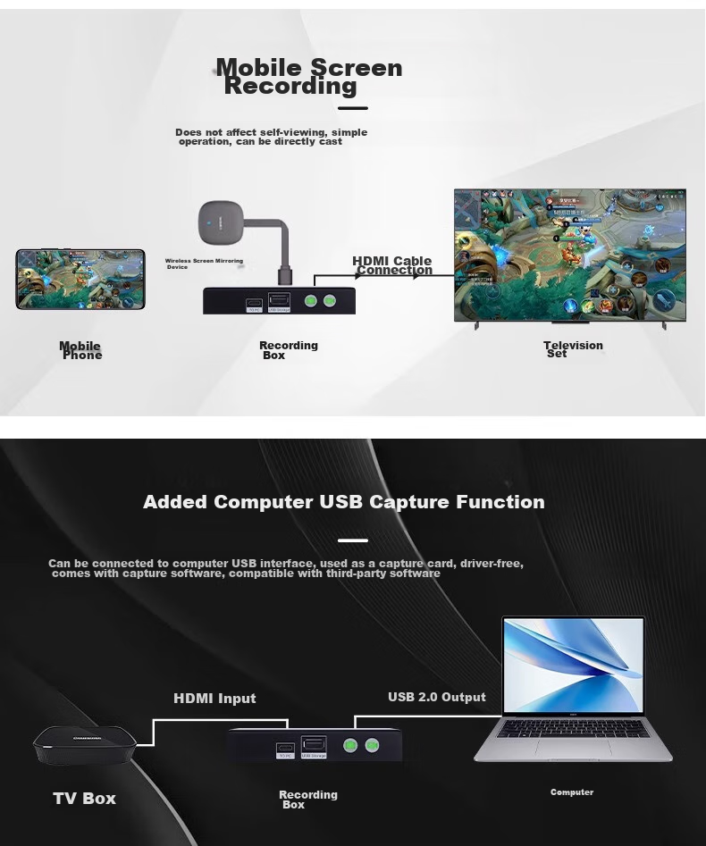Jiuyinjiushi JS3050 High-Definition 4K Video Capture Recorder HDMI/DVI/VGA Recording Box Encrypted Video Capture Course Tape Computer Screen TV Program Set-Top Box Conference Machine 12