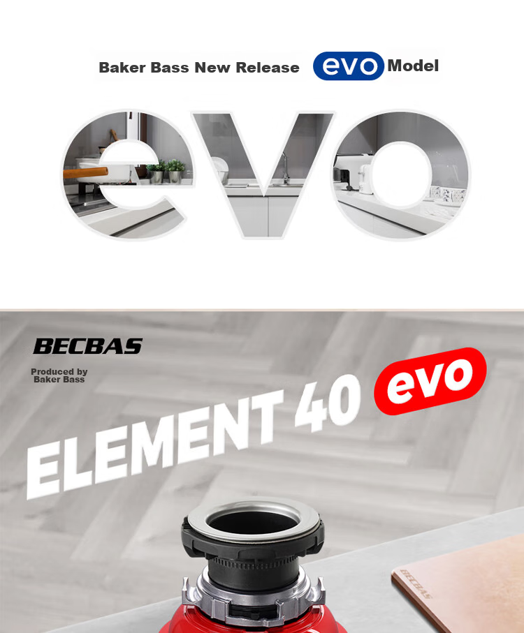 BECBAS Intelligent Garbage Disposal, Kitchen Food Waste Crusher, Wireless Switch E40evo 1