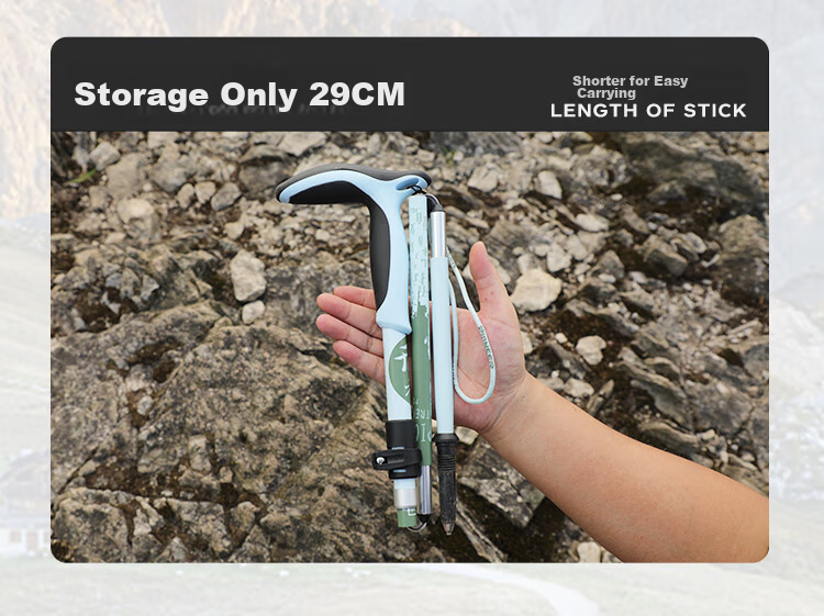Pioneer Tianlangxing 9 Series Trekking Pole with Bent T-Handle, Carbon-Aluminum Alloy, Elderly Walking Stick, Dongfang Zhibai 2