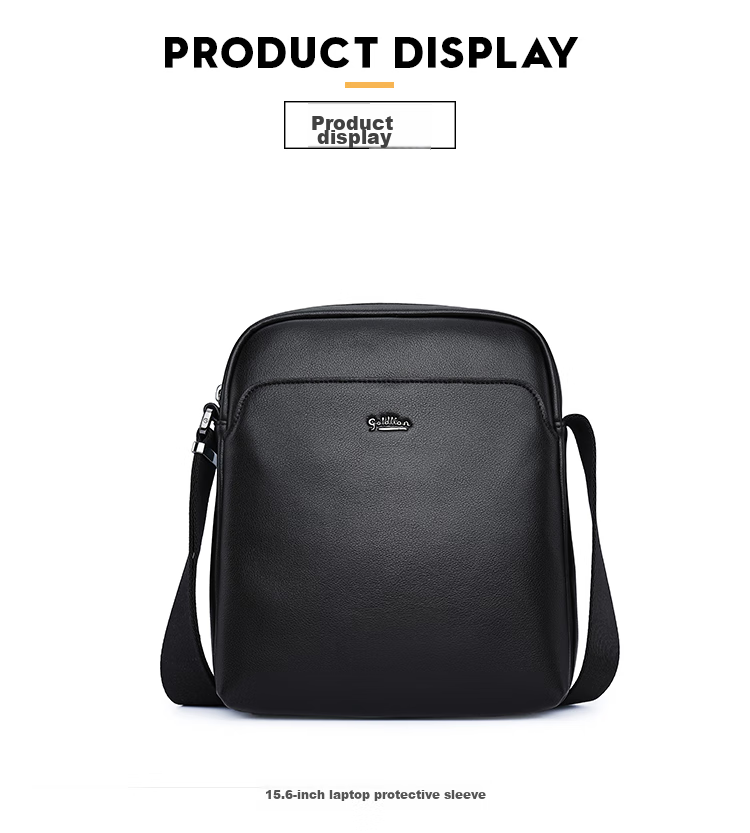 Goldlion Men's Crossbody Bag, Versatile Business Shoulder Bag, Cowhide Large Capacity Messenger Bag, Birthday Gift 13